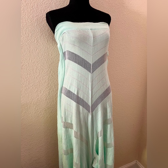 Ioanna Kourbela Mint Green Strapless Knit Jumpsuit Size Small - Picture 3 of 15